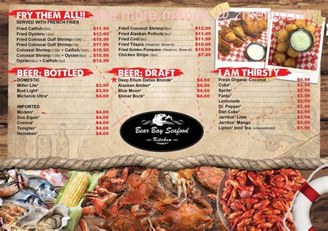 Bear bay seafood - Haiyu Seafood Restaurant. Bear Bay Seafood Kitchen, 1104 W Parker Rd, Ste 600, Plano, TX 75075, Mon - 4:00 pm - 9:00 pm, Tue - 3:00 pm - 9:00 pm, Wed - 3:00 pm - 9:00 pm, Thu - …